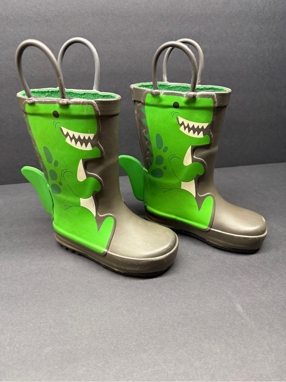 Boots Green Fabric Slip-On rain boots